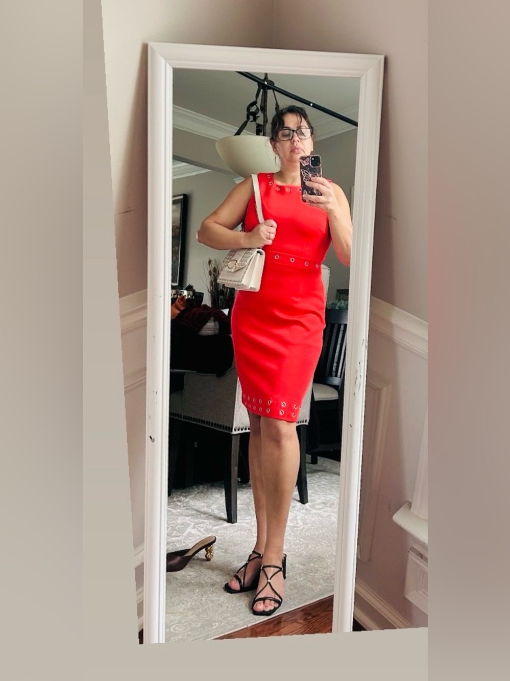 Red Grommet Sheath Dress - worthington